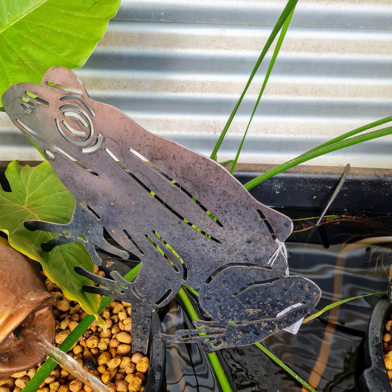 Frog on Garden Stake